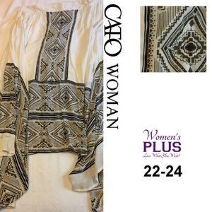 NWOT CATO Boho Gauzy Hi-Low Skirt PLUS 22-24W $28